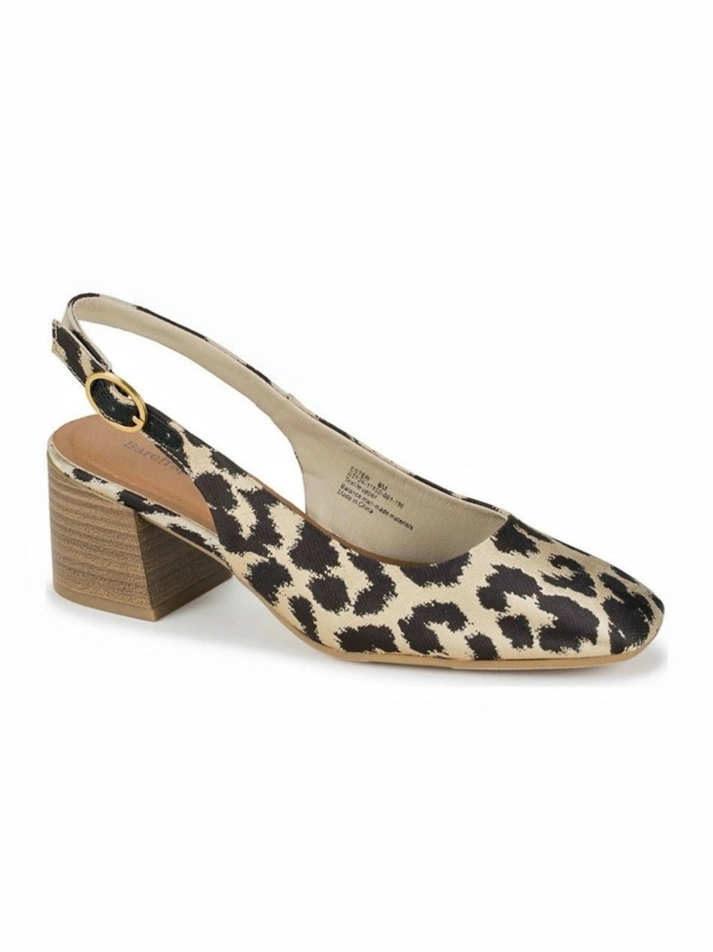 Baretraps Ester Block Heel Slingback Pump Block Heel Slingback Pumps Leopard New